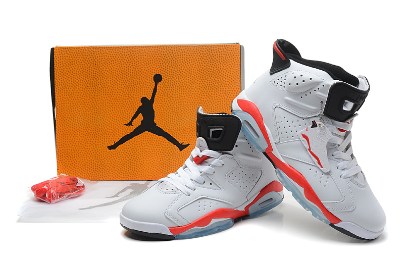 Air Jordan 6 Mens Shoes White/Orange Online
